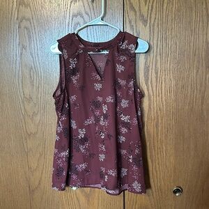 Maurices Floral Size L keyhole neckline tank top